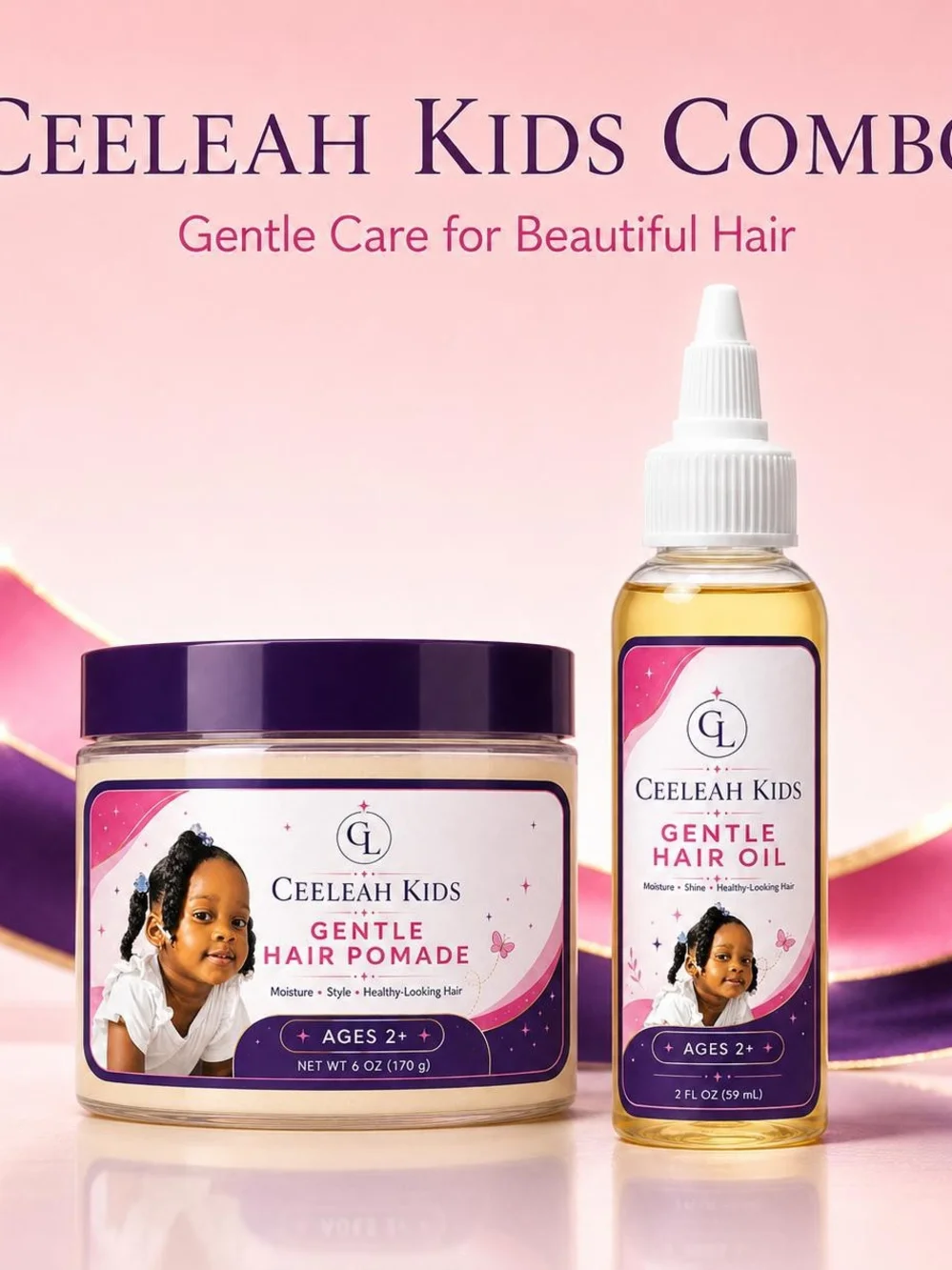 Ceeleah Kids Gentle Hair Pomade & Oil Set - Ages 2+